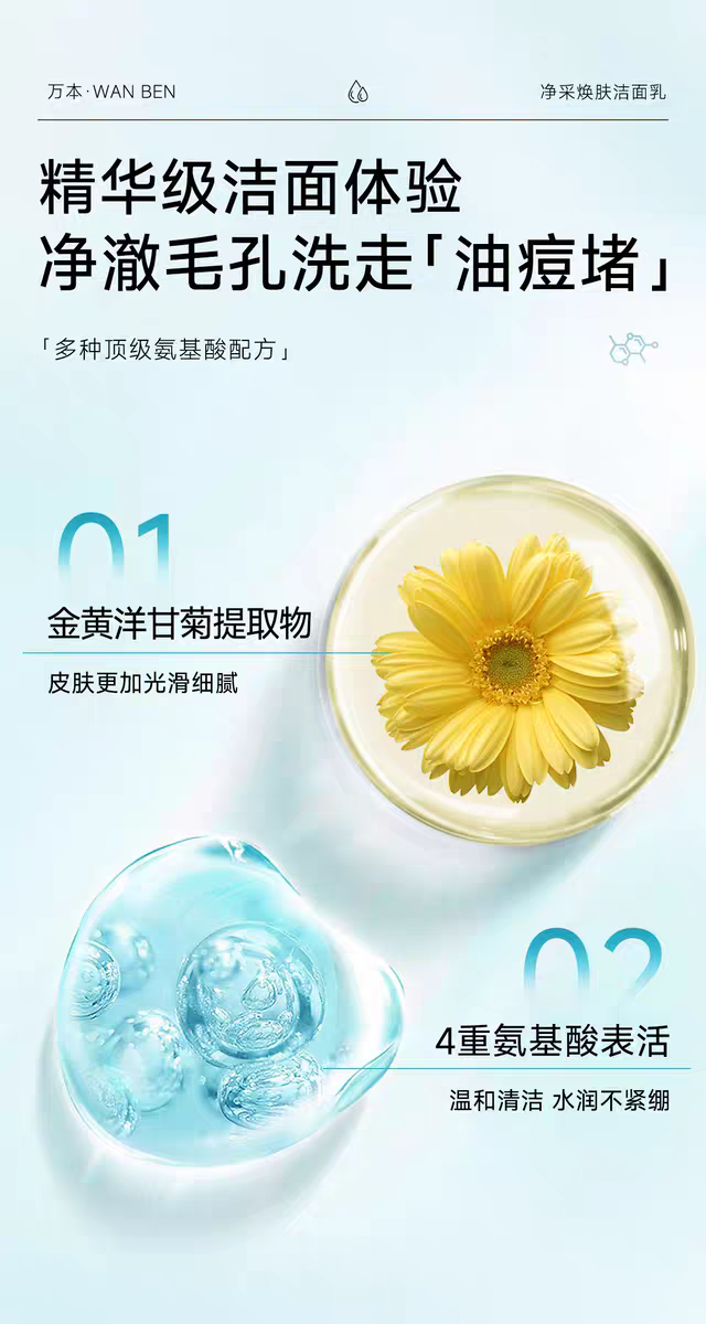 爆痘期洁面选哪款好？2026万本氨基酸洗面奶测评推荐，清爽控油同步改善痘痘肌肤(图2)